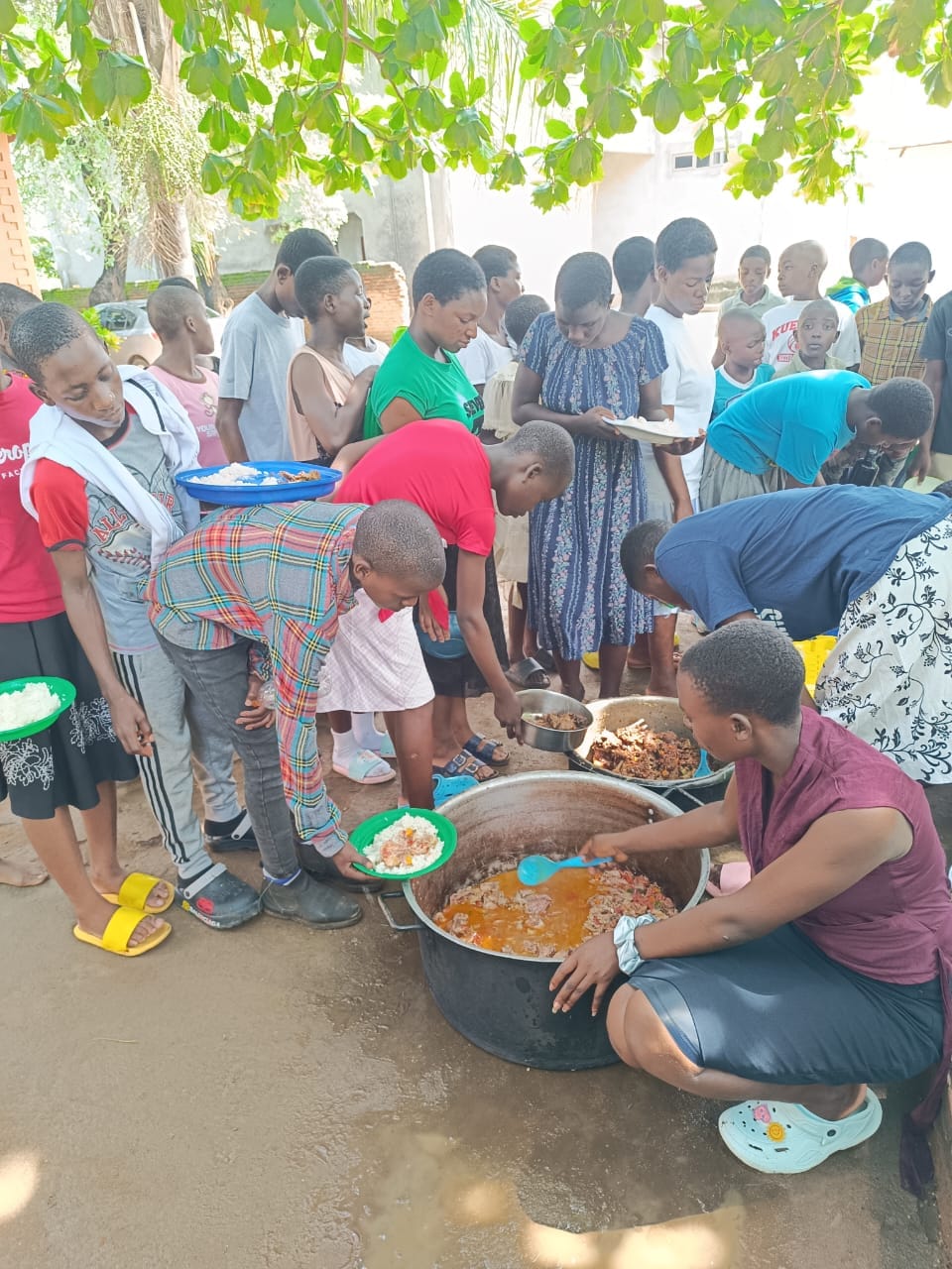 A meal served to children in Malawi