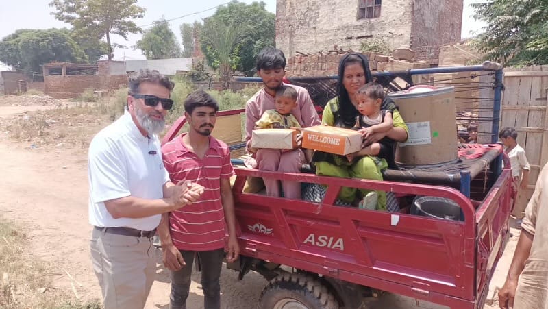 Supplies delivered to a family in Pakistan